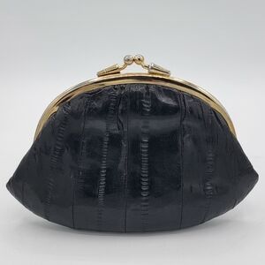 Vintage Black Kisslock Coin Purse #2853